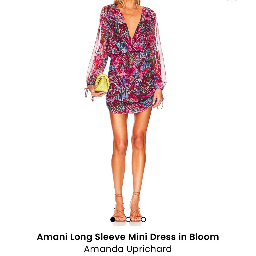 Amanda Uprichard Amani Long Sleeve Mini Dress in Bloom (NWT)